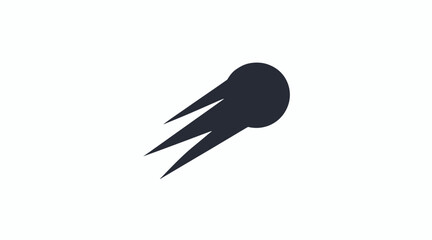 Black comet with speed trails silhouette icon. © yuha