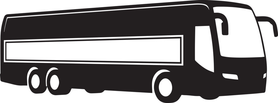 Black and white vector illustration of a modern coach bus us midterm elections