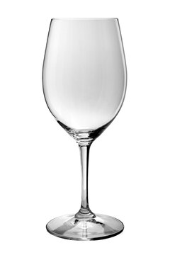 Elegant crystal red wine glass with a classic tulip shape and slender stem, isolated on  white with clipping path. Perfect for luxury dining, catering, and wine tasting concepts