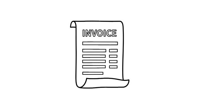 Invoice document paper bill form.