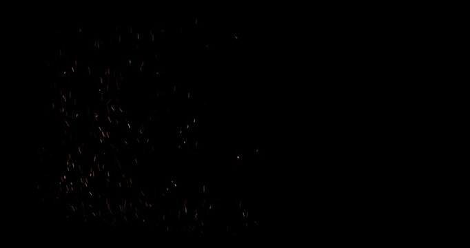 Fiery dust embers overlay with glowing red hot burning heat texture