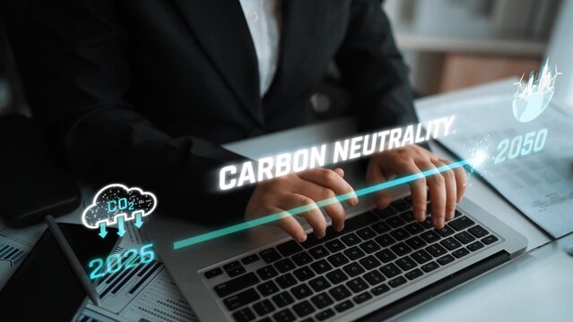 Carbon neutrality timeline illustrates carbon, neutrality, and reduction targets from 2024 to 2050 to support global sustainability and green initiatives Marrow
