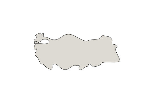 Grey Filled Turkey Country Map Outline Icon for Geography and Travel