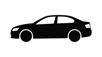 Fototapeta premium Car Silhouette On White Background Minimalist Automotive Design