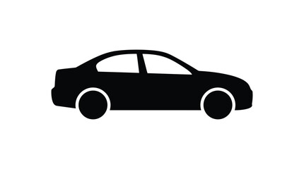 Fototapeta premium Sedan Car Silhouette On White Background Minimalist Automotive Design