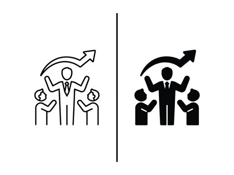 Business Mentor Success Growth Icon
