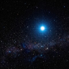 Fototapeta premium Bright star in the night sky. Celestial object with cosmic glow, deep space scene capturing the universe's beauty.