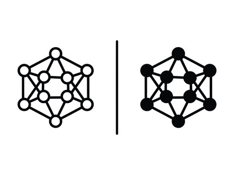 Connected Data Network Icon  Design 