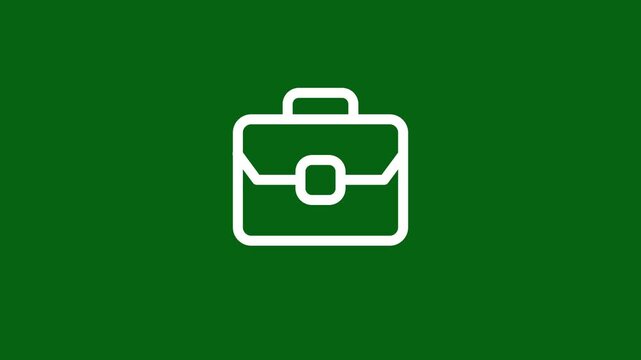 Minimalist line art briefcase animated icon for business corporate motion design. business concept icon animation.
