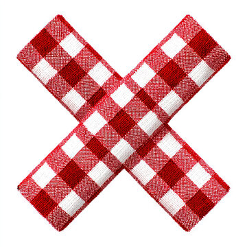 Red Check Mark and Cross Mark Icons Isolated on White Background