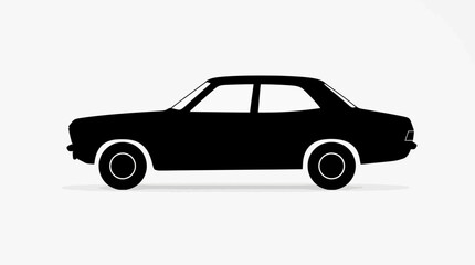 Fototapeta premium Classic sedan car silhouette against a white background