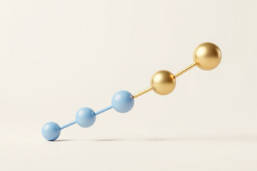 Obraz premium Progressive Node Sequence with Blue to Gold Spheres