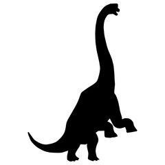 Brachiosaurus Dinosaur Silhouette, Prehistoric Sauropod Vector Icon © Art Ris