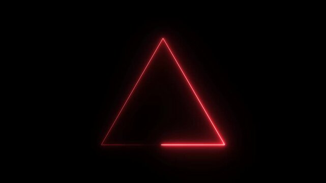 neon light Triangle animation video.4k stock video