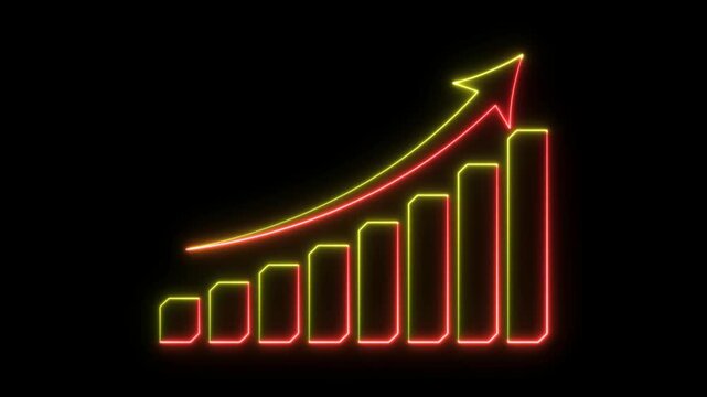 Business graph growth concept in allusive graph chart showing marketing sales profit increasing to future target. Excellent financial status of corporate business going up.
