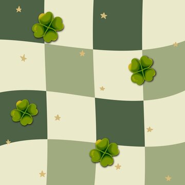 green background with clover leaves