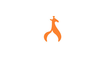 Fototapeta premium Orange abstract figure or giraffe icon.