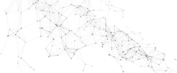 Abstract geometric background with connecting dots and lines with low poly triangle shapes. Polygonal Mesh Background Vector design digital technology concept Global network connection data structure © Kainat 