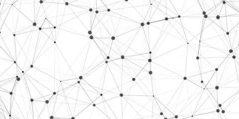 Abstract geometric background with connecting dots and lines with low poly triangle shapes. Polygonal Mesh Background Vector design digital technology concept Global network connection data structure © Kainat 