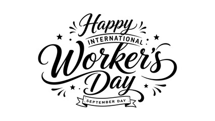 Obraz premium Happy International Workers Day Lettering