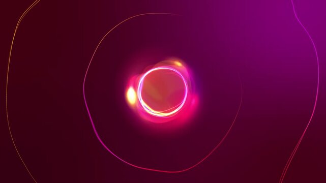 Fiery Neon Energy Ring Logo Reveal with Vibrant Orange Red Light Waves, Dynamic Digital Brand Intro Background, Futuristic Motion Graphics Animation for Powerful Identity Openers