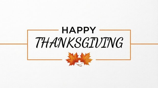 Elegant happy thanksgiving greeting card design with decorative autumn maple leaves