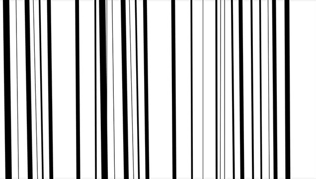 Abstract black and white video barcode pattern with vertical lines  