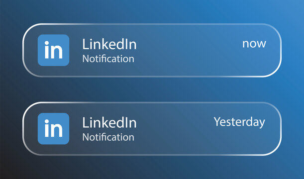 LinkedIn Notification Interface in Liquid Glass Style, Editorial Use Only