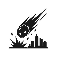 Meteorite City Impact Disaster Icon © Shahin