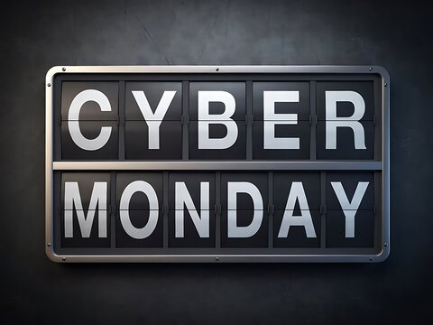 Cyber Monday Phrase Display Sign Reflecting Shopping and Internet Cyber Awareness for Promotion Recognition in Ecommerce and Retail Industries