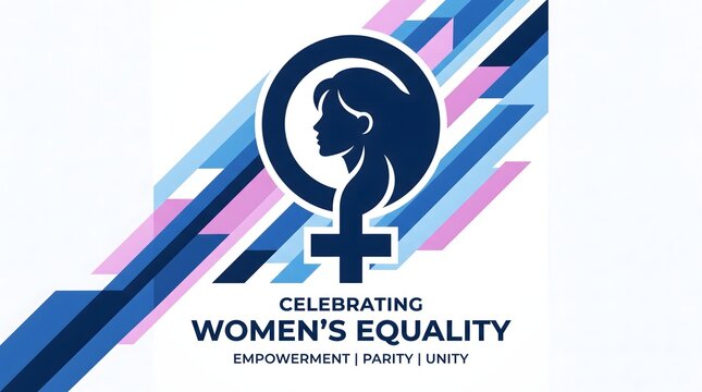 International Women's Day equality celebration poster design. Vibrant gradient female empowerment symbol with modern typography for corporate campa...
