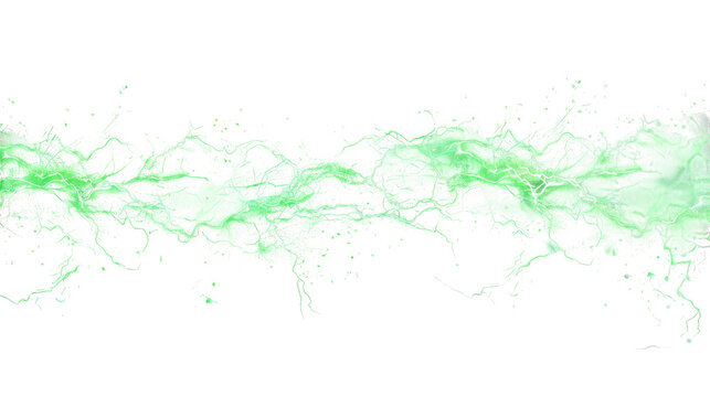 Ethereal green energy plasma shockwave pattern with band glowing green on transparent background