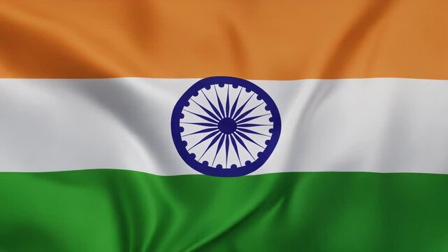 Indian National Flag with Ashoka Chakra Symbolizing Unity, Peace, and Progress