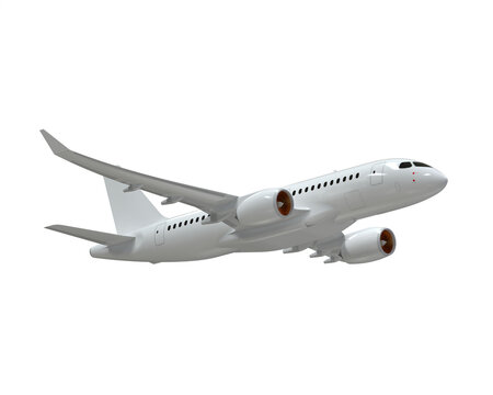 A white passenger airplane with visible engines and wings is displayed on transparent background aeroplane aircraft jet plane commercial airliner