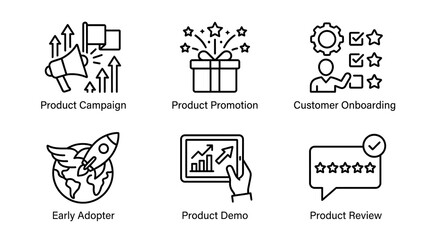 Fototapeta premium Business and Marketing Strategy Line Icon Set