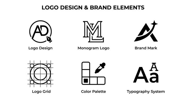 Minimalist Logo Design and Brand Identity Elements Set