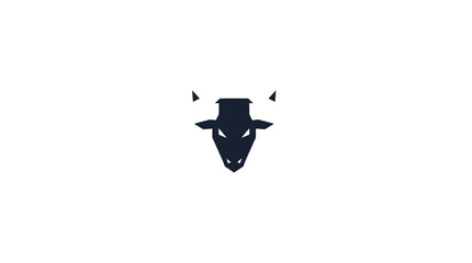 Fototapeta premium Minimalist black bull head logo icon