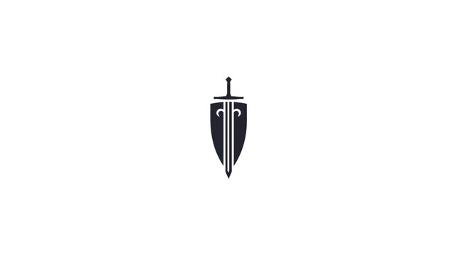 Black medieval sword dagger blade icon.