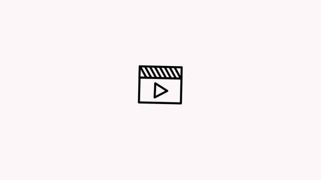 Film movie clapperboard animated icon for cinema, movie, motion picture, broadcast, streaming, entertainment, video, media technology production. 4K video with alpha channel