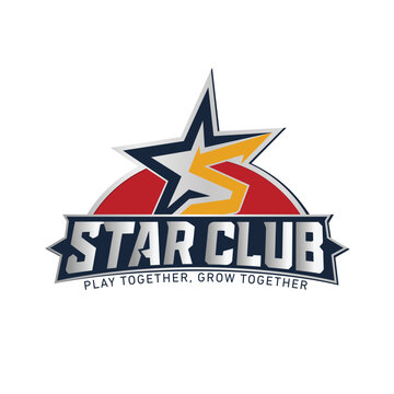Star club logo with colorful star and banner