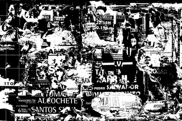 Obraz premium Black and White Grunge Collage Texture Collection