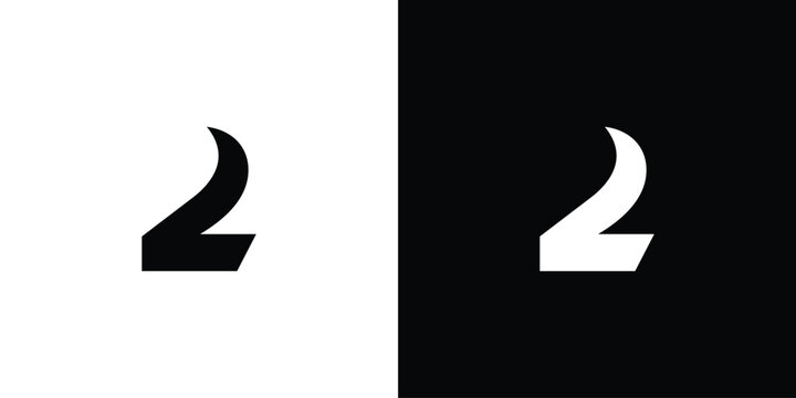 Simple and modern number 2 logo design