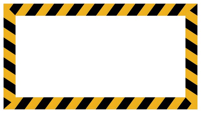 Yellow and black striped caution border