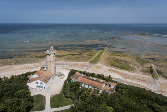 Phare des Balines on the iland Ile de Re on the french atlantic coast