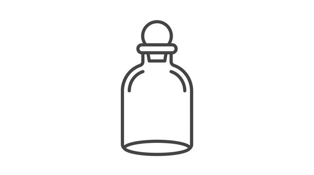 Empty glass bottle with stopper.