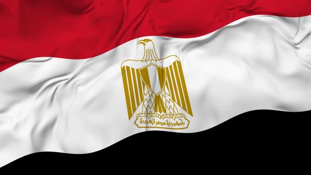 Egypt flag animation seamless loop. waving flag High Resolution 4K