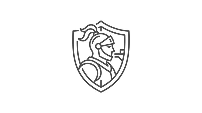 Medieval Knight Shield Logo Emblem.