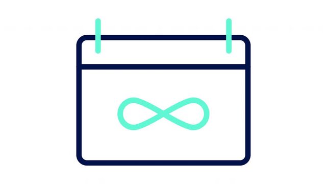 Recurring subscription calendar icon with infinity symbol horizontal video