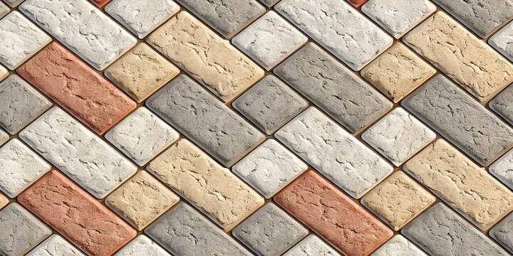 Bricks floor tiles seamless pattern