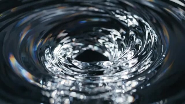 Transparent Liquid Glass Vortex Abstract Background Loop. Generative AI